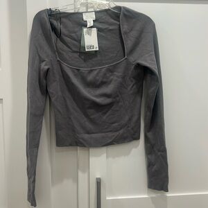 H&M NWT ribbed square neck sweater